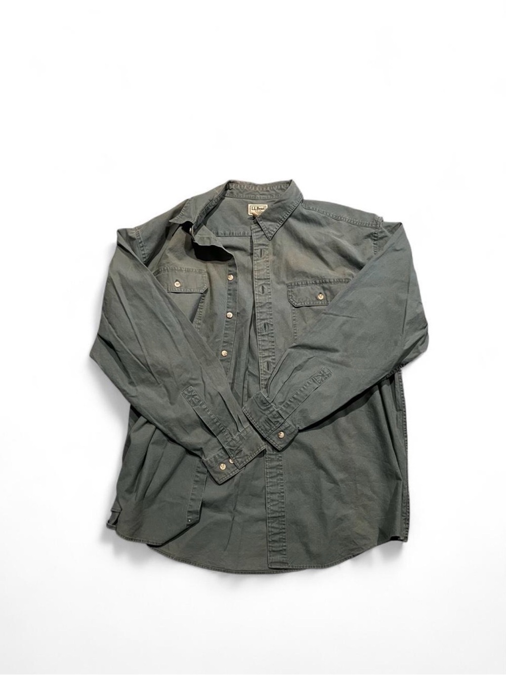 L.L. Bean Olive Green Button up